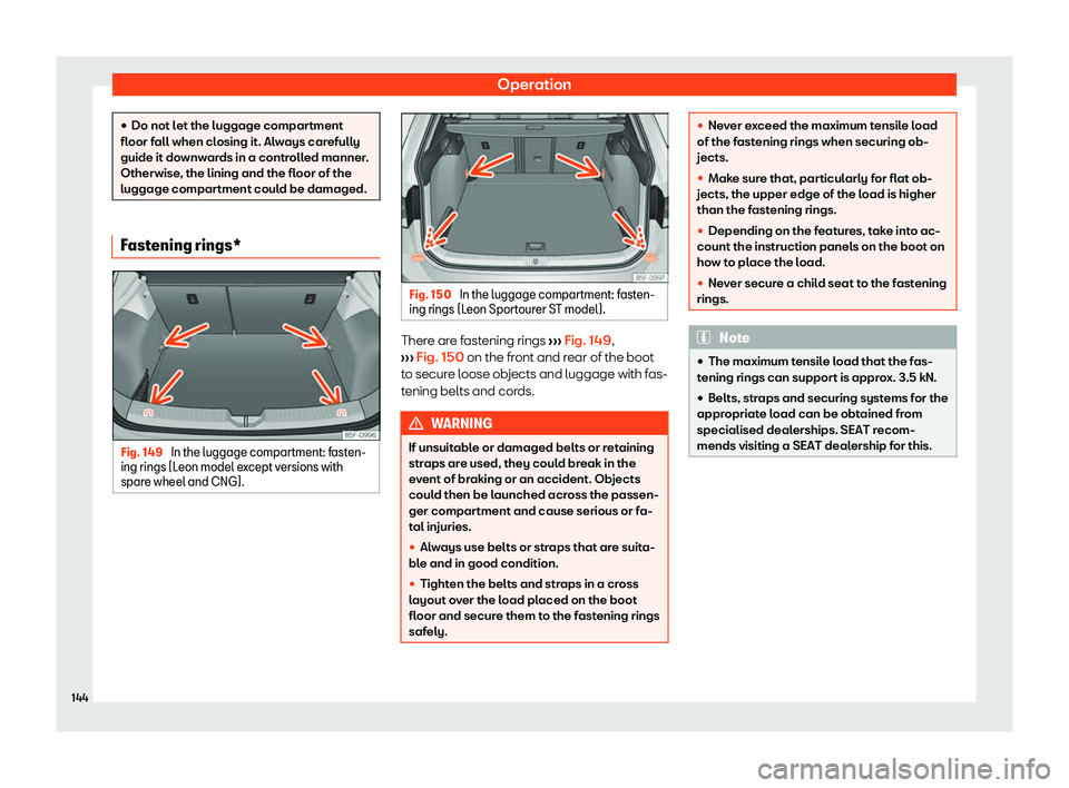 Seat Leon Sportstourer 2019  Owners manual Operation
