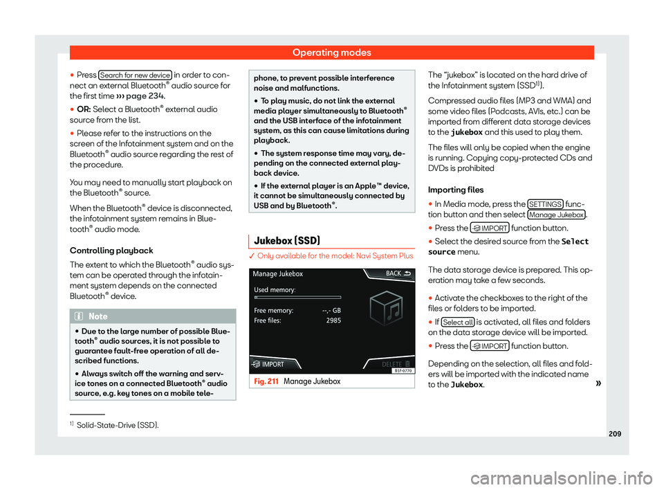 Seat Leon Sportstourer 2019  Owners manual Operating modes
