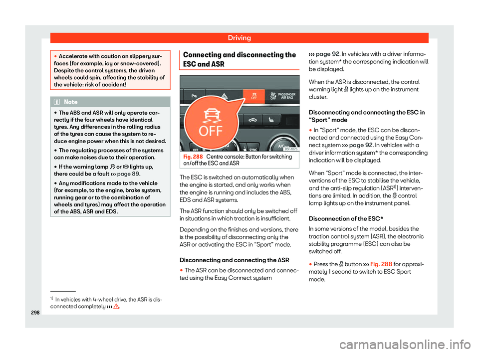 Seat Leon Sportstourer 2019  Owners manual Driving
