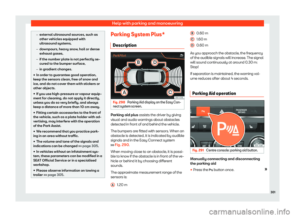 Seat Leon Sportstourer 2019  Owners manual Help with parking and manoeuvring
�