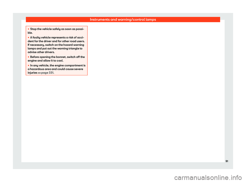 Seat Leon Sportstourer 2019 Owners Manual Instruments and warning/control lamps

