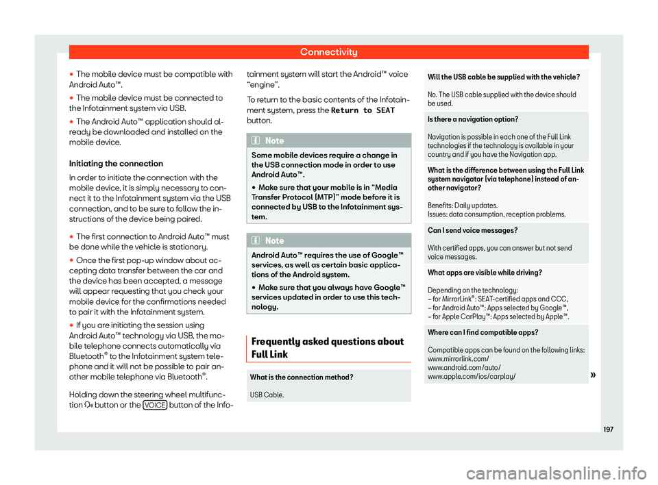 Seat Leon 2018  Owners manual Connectivity
