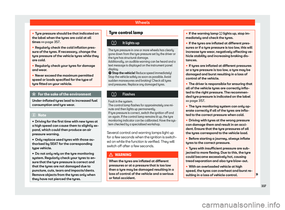 Seat Leon 2018  Owners manual Wheels
