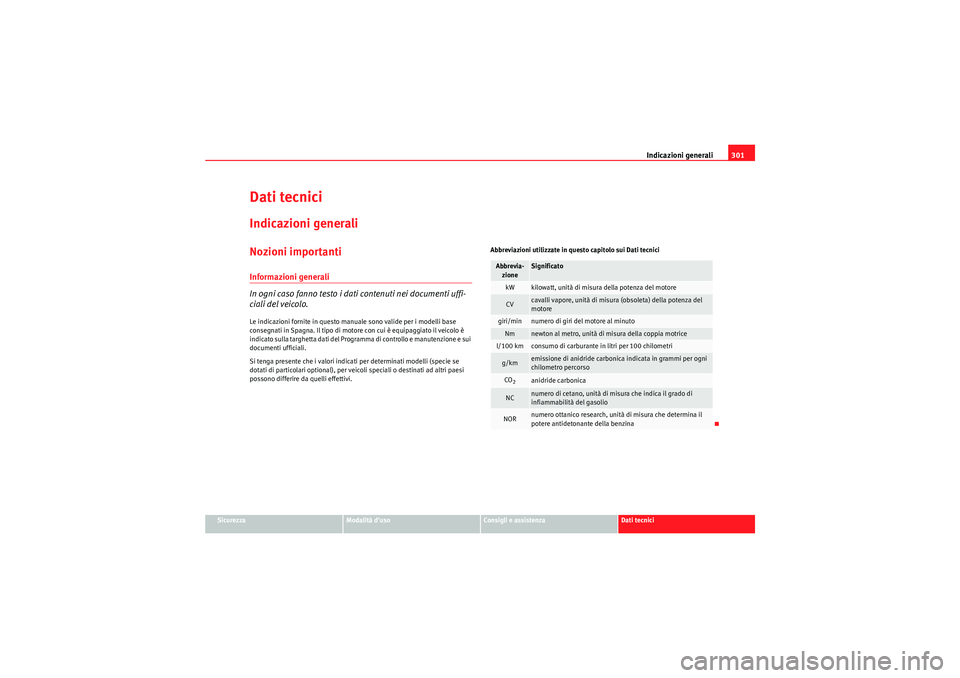 Seat Altea XL 2011 Manuale del proprietario (in Italian) Indicazioni generali301
Sicurezza
Modalità duso
Consigli e assistenza
Dati tecnici
Dati tecniciIndicazioni generaliNozioni importantiInformazioni generali
In ogni caso fanno testo i dati contenuti n Seat Altea XL 2011 Manuale del proprietario (in Italian) Indicazioni generali301
Sicurezza
Modalità duso
Consigli e assistenza
Dati tecnici
Dati tecniciIndicazioni generaliNozioni importantiInformazioni generali
In ogni caso fanno testo i dati contenuti n