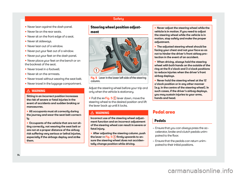 Seat Ateca 2020 User Guide Safety
