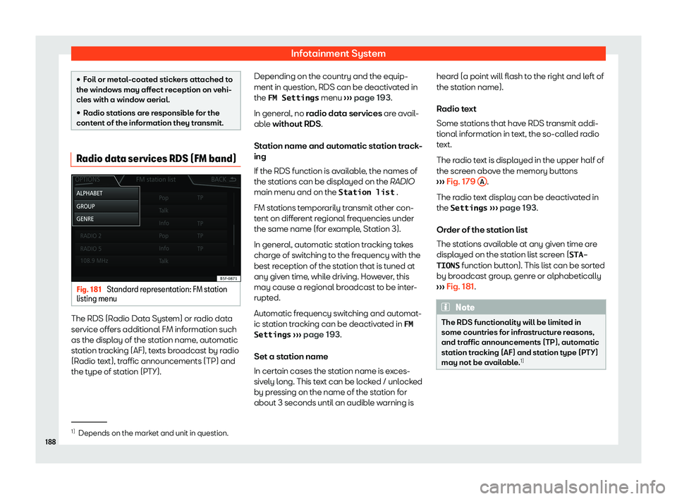 Seat Ateca 2020 Owners Guide Infotainment System
