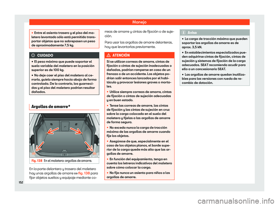 Seat Ateca 2020  Manual del propietario (in Spanish) Manejo
