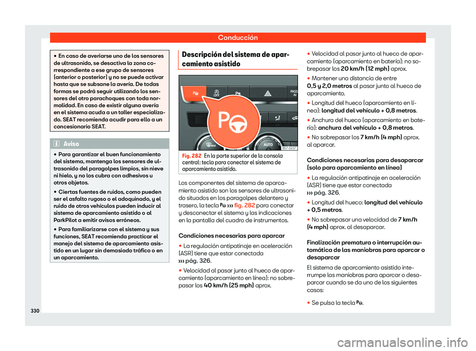Seat Ateca 2020  Manual del propietario (in Spanish) Conducci
