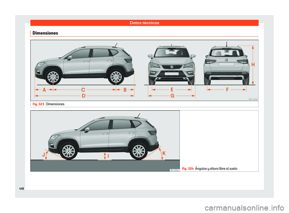Seat Ateca 2020 Manual del propietario (in Spanish) Datos t Seat Ateca 2020 Manual del propietario (in Spanish) Datos t