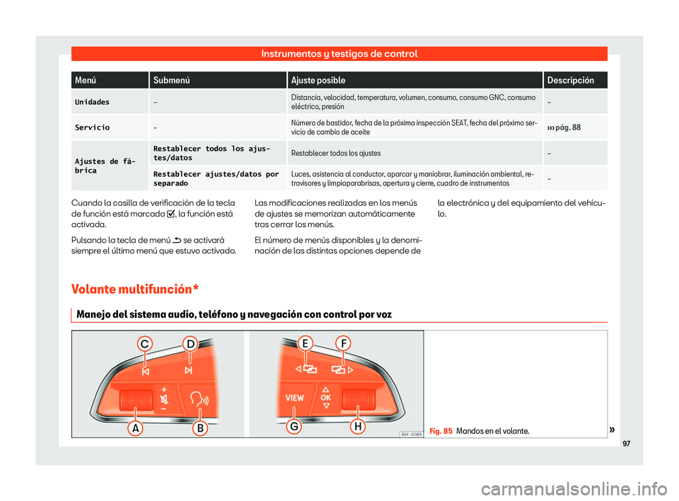 Seat Ateca 2020  Manual del propietario (in Spanish) Instrumentos y testigos de control
Men