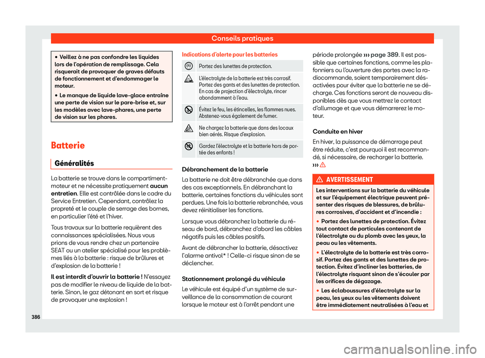 Seat Ateca 2020  Manuel du propriétaire (in French)  Conseils pratiques
