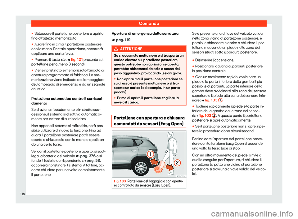 Seat Ateca 2020  Manuale del proprietario (in Italian) Comando
