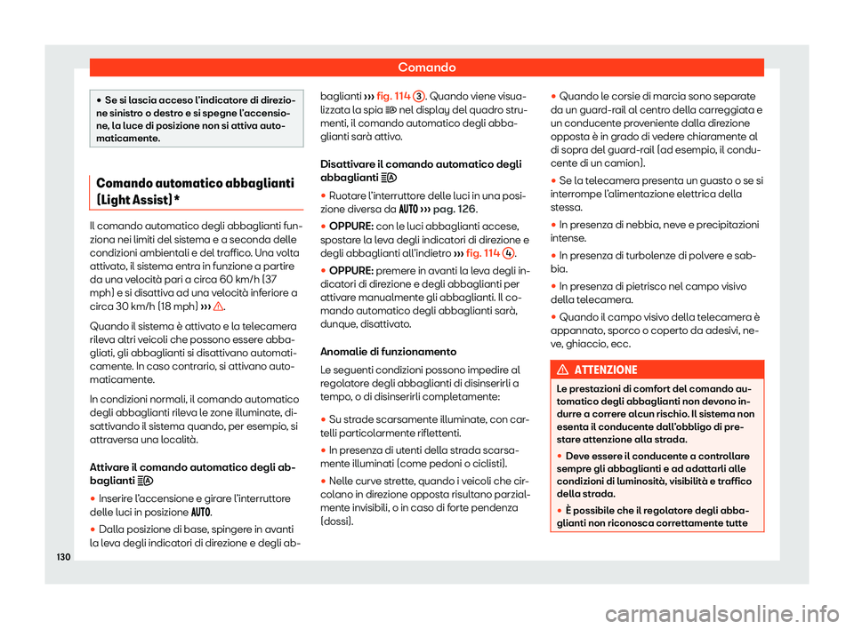 Seat Ateca 2020  Manuale del proprietario (in Italian) Comando
