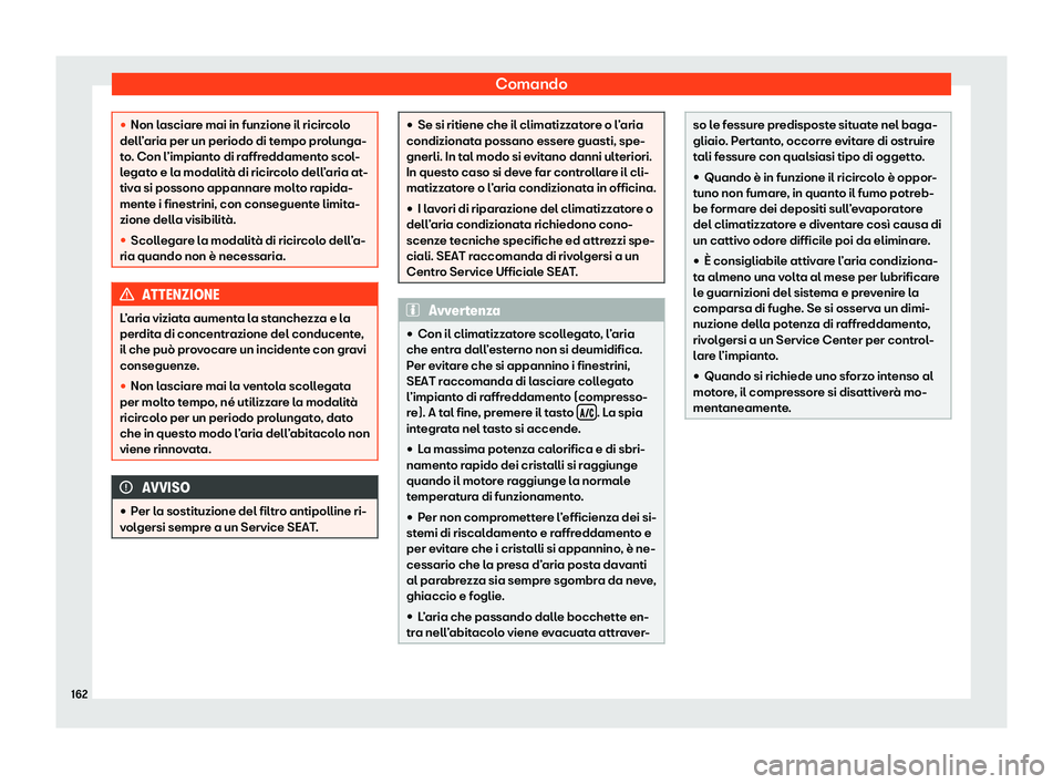Seat Ateca 2020  Manuale del proprietario (in Italian) Comando
