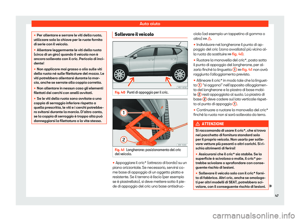 Seat Ateca 2020  Manuale del proprietario (in Italian) Auto aiuto
