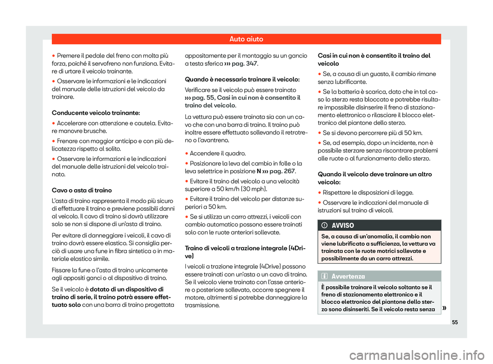 Seat Ateca 2020  Manuale del proprietario (in Italian) Auto aiuto
