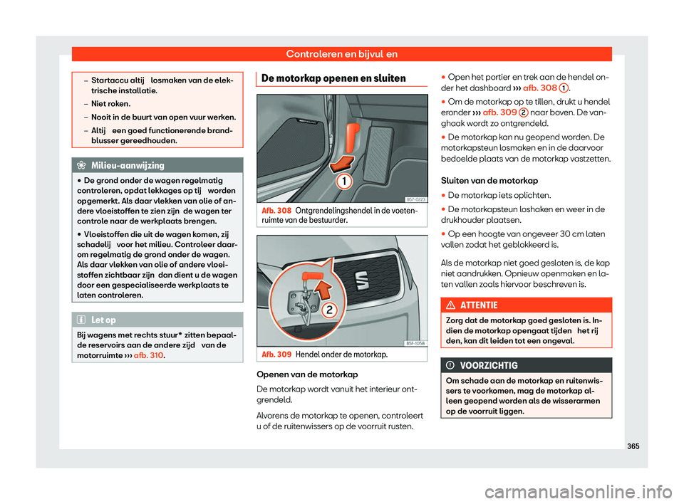 Seat Ateca 2020  Handleiding (in Dutch) Controleren en bijvul en
�
