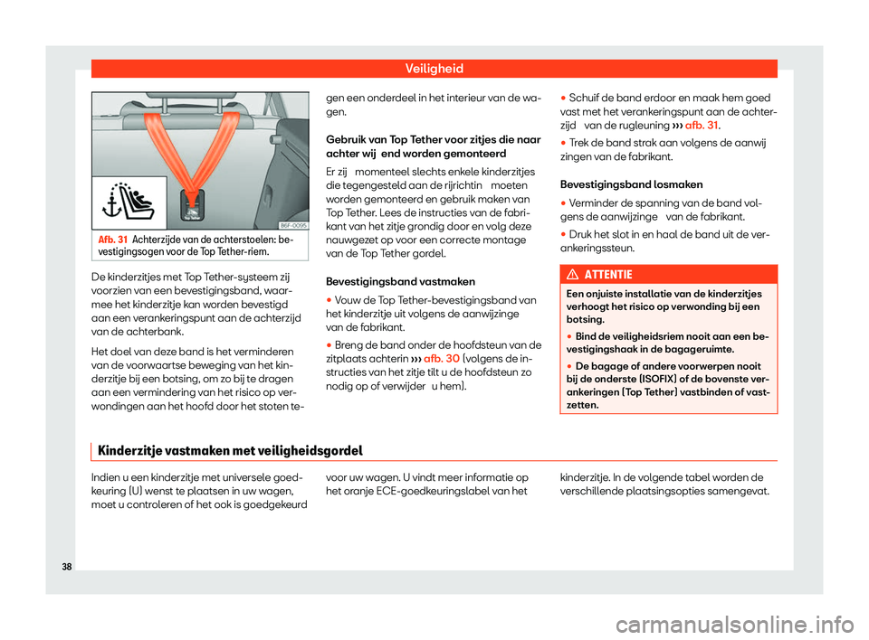 Seat Ateca 2020  Handleiding (in Dutch) Veiligheid
Afb. 31
Achterz