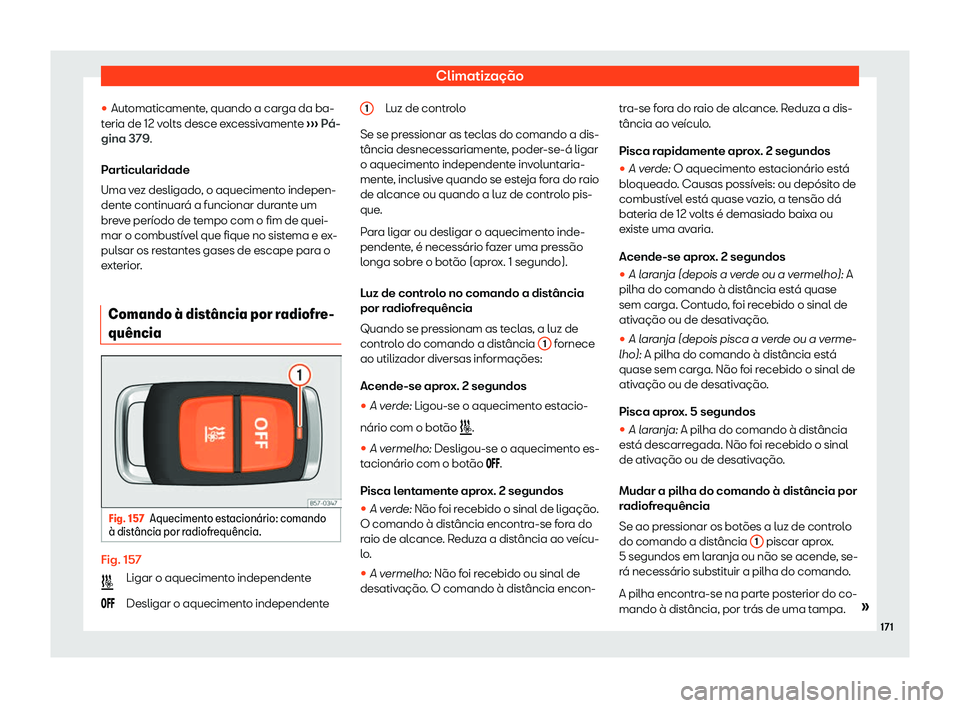 Seat Ateca 2020  Manual do proprietário (in Portuguese)  Climatização
