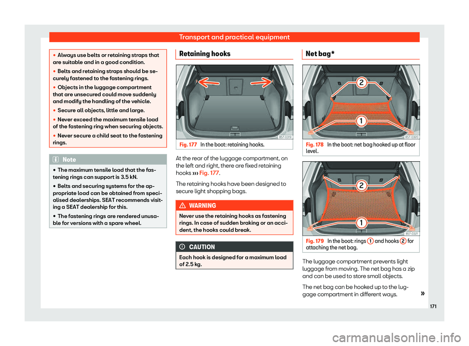 Seat Ateca 2019  Owners Manual Transport and practical equipment
