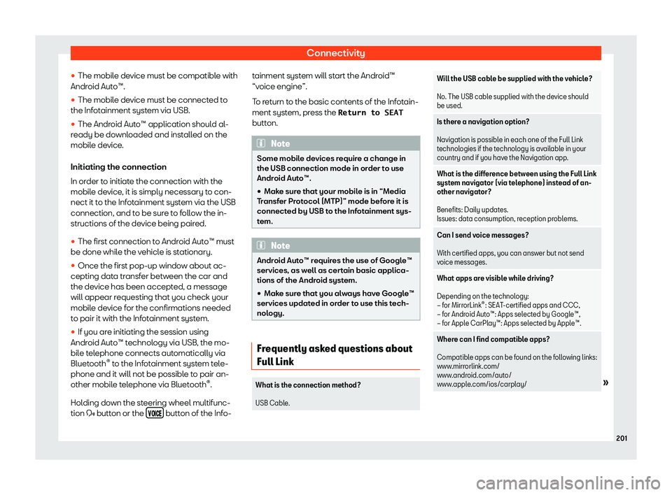 Seat Ateca 2019  Owners Manual Connectivity
