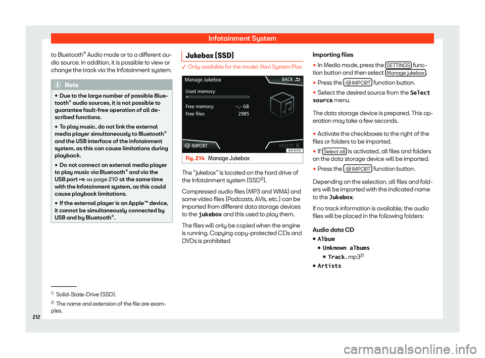 Seat Ateca 2019  Owners Manual Infotainment System
to Bluetooth 