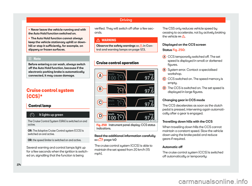 Seat Ateca 2019  Owners Manual Driving
