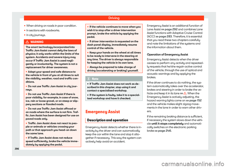 Seat Ateca 2019  Owners Manual Driving
