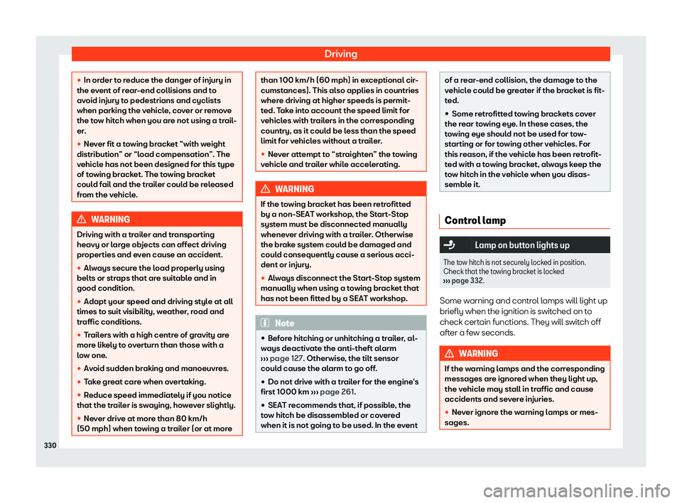 Seat Ateca 2019  Owners Manual Driving
