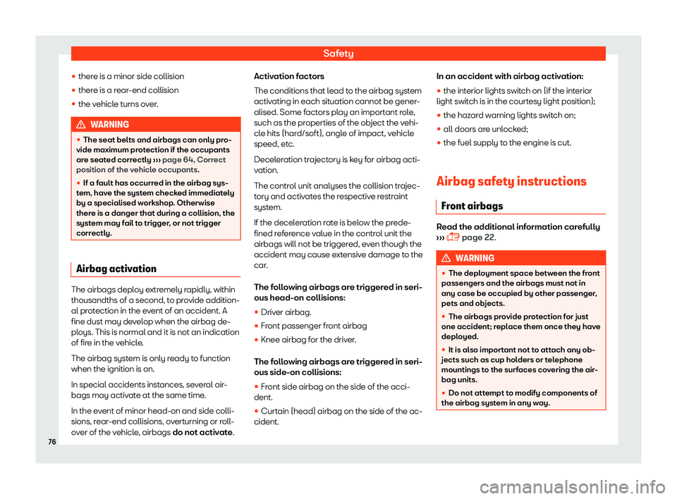 Seat Ateca 2019 Manual PDF Safety
