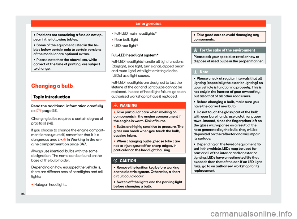 Seat Ateca 2019 Owners Manual Emergencies
