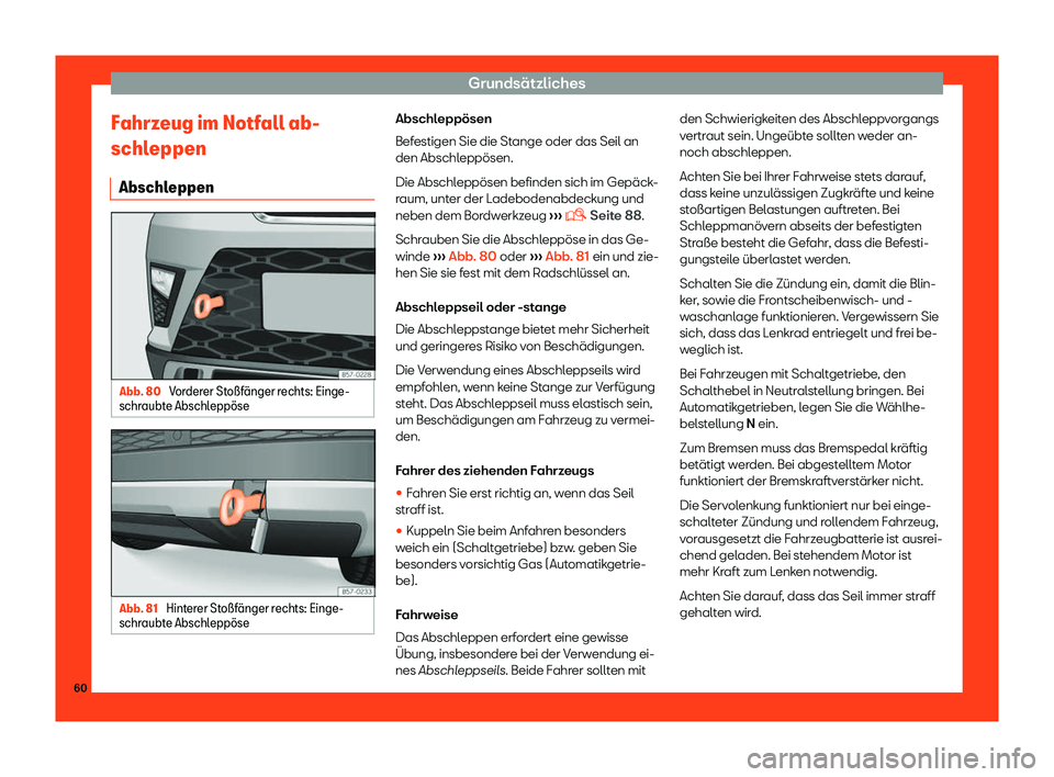 Seat Ateca 2019  Betriebsanleitung (in German) Grunds
