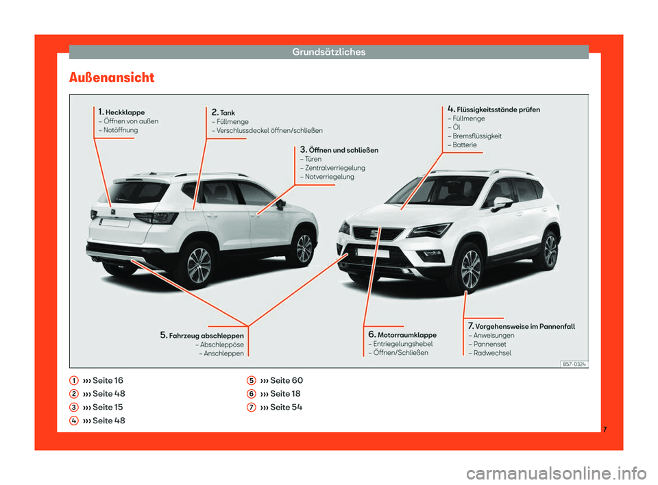 Seat Ateca 2019  Betriebsanleitung (in German) Grunds