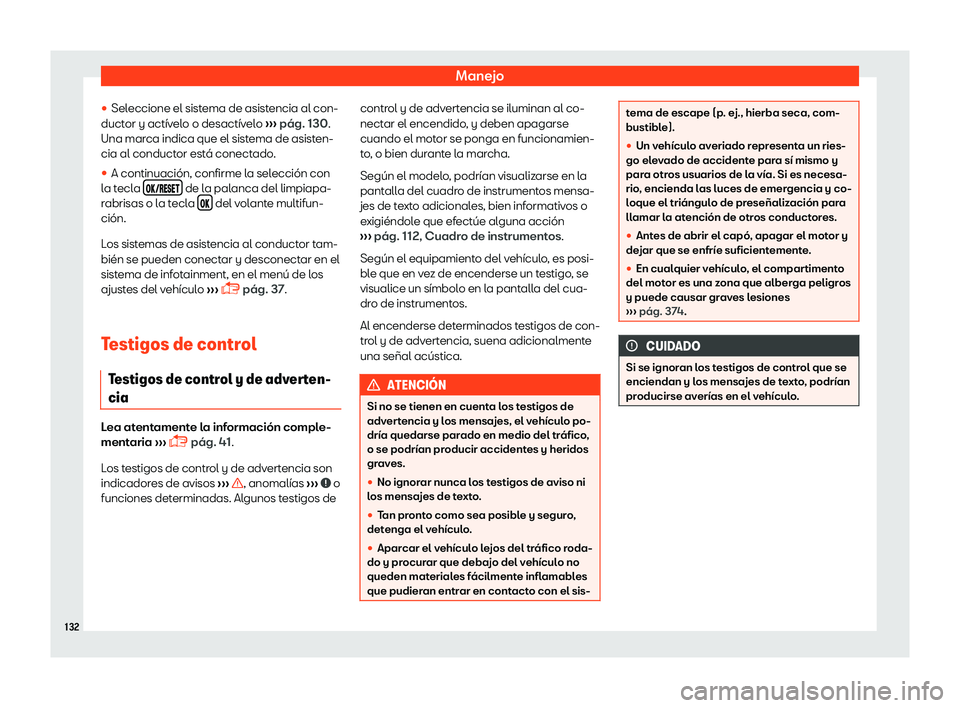 Seat Ateca 2019  Manual del propietario (in Spanish) Manejo
