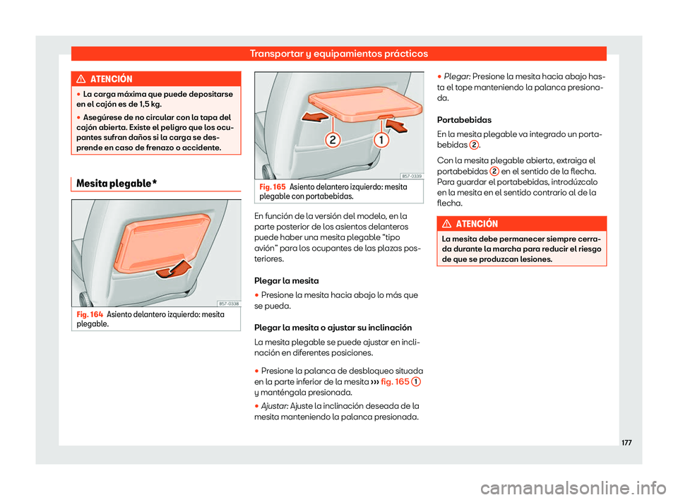 Seat Ateca 2019  Manual del propietario (in Spanish) Transportar y equipamientos pr