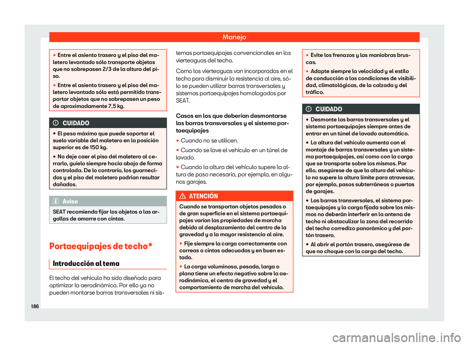 Seat Ateca 2019  Manual del propietario (in Spanish) Manejo
