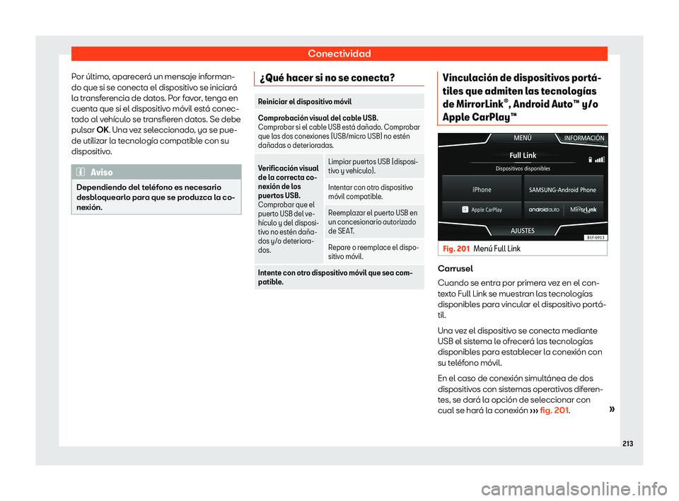 Seat Ateca 2019  Manual del propietario (in Spanish) Conectividad
Por 