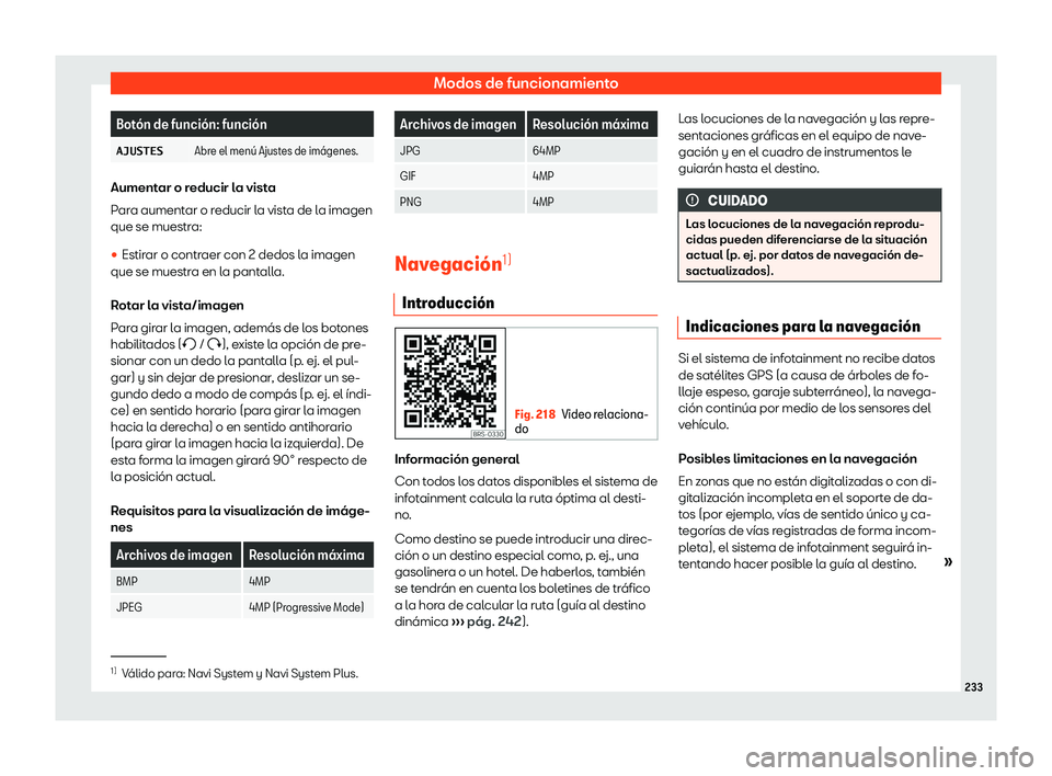 Seat Ateca 2019  Manual del propietario (in Spanish) Modos de funcionamiento
Bot