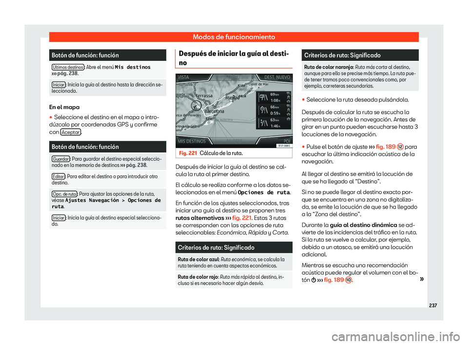 Seat Ateca 2019  Manual del propietario (in Spanish) Modos de funcionamiento
Bot