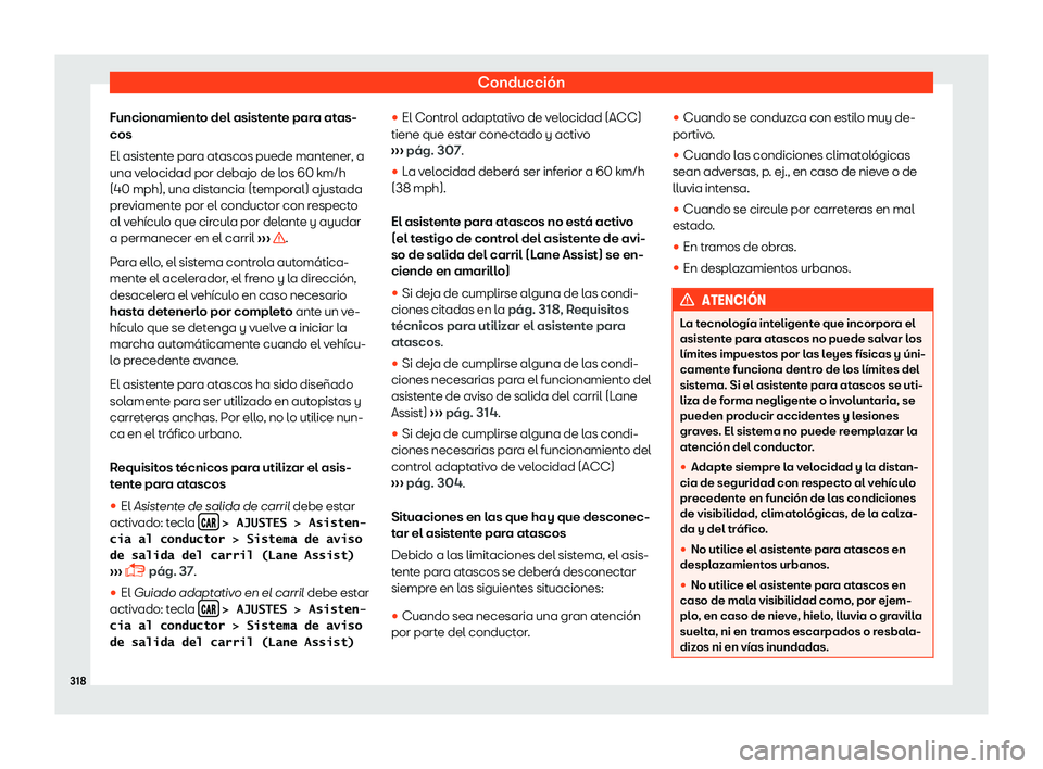 Seat Ateca 2019  Manual del propietario (in Spanish) Conducci