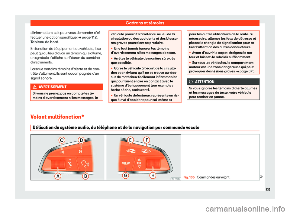 Seat Ateca 2019  Manuel du propriétaire (in French)  Cadrans et t