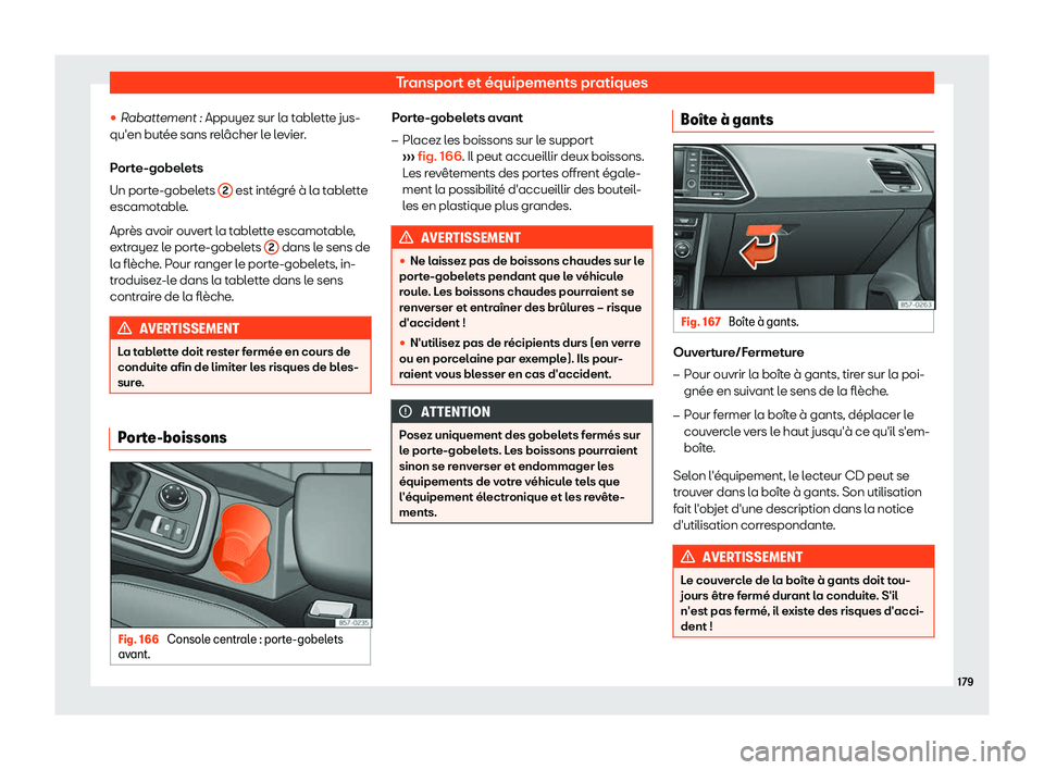 Seat Ateca 2019  Manuel du propriétaire (in French)  Transport et 