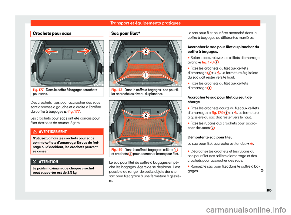 Seat Ateca 2019  Manuel du propriétaire (in French)  Transport et 