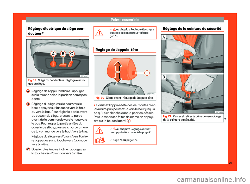 Seat Ateca 2019  Manuel du propriétaire (in French)  Points essentiels
R