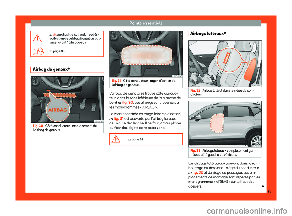 Seat Ateca 2019  Manuel du propriétaire (in French)  Points essentiels
�