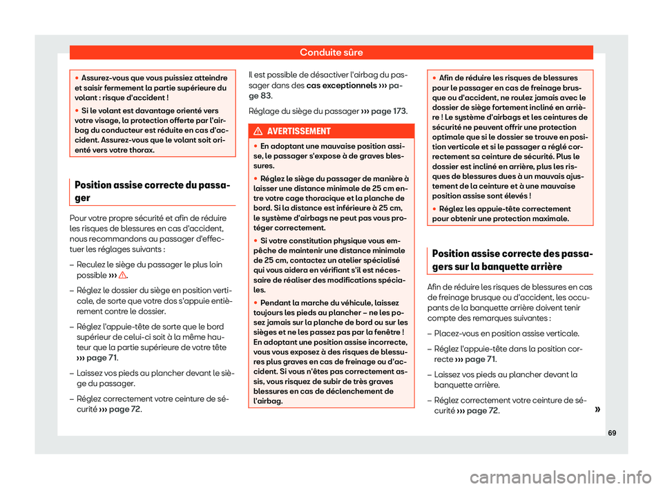Seat Ateca 2019 Manuel du propriétaire (in French) Conduite s Seat Ateca 2019 Manuel du propriétaire (in French) Conduite s