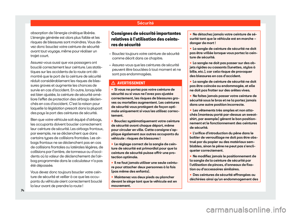 Seat Ateca 2019 Manuel du propriétaire (in French) S Seat Ateca 2019 Manuel du propriétaire (in French) S