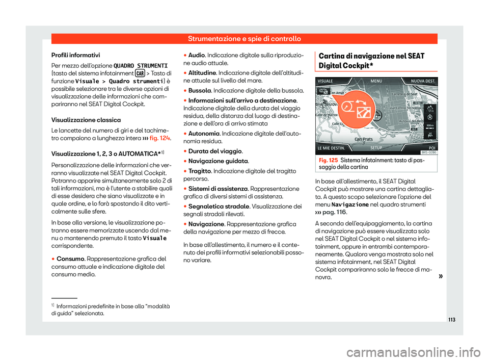 Seat Ateca 2019  Manuale del proprietario (in Italian) Strumentazione e spie di controllo
Profili informativi
P er me
zz
o dell