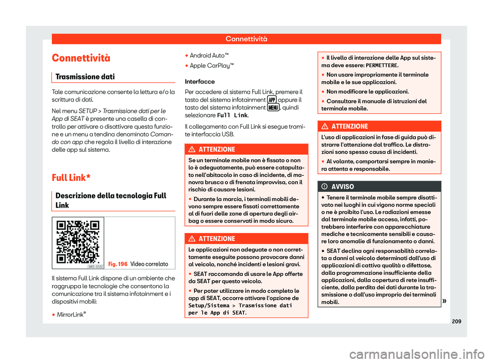 Seat Ateca 2019  Manuale del proprietario (in Italian) Connettivit