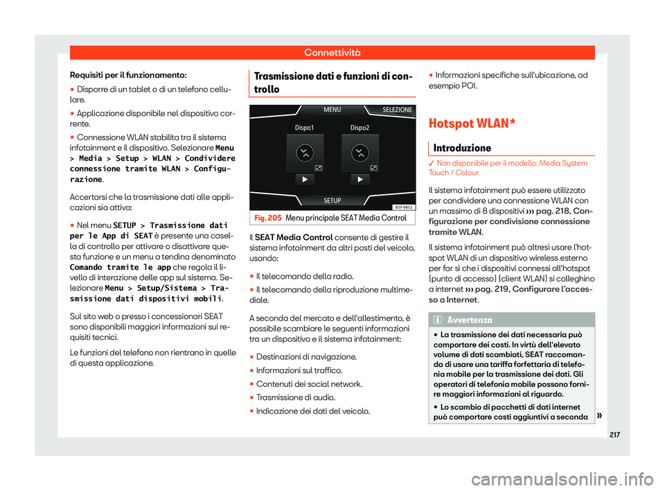 Seat Ateca 2019  Manuale del proprietario (in Italian) Connettivit